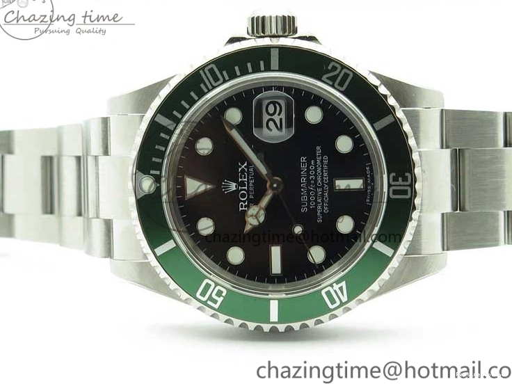 0512 Neat Submariner 16610 LV Green No Rehaut Engraving 904L Steel ARF1:1 Best Edition on SS Bracelet SH 2955